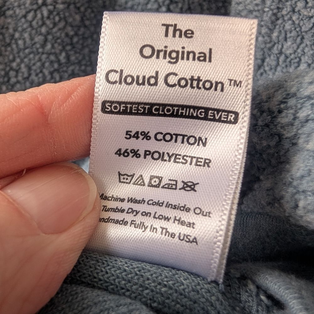 Soft Serve Cloud Cotton Hoodie Organic Shark Steel Blue Medium - Picture 6 of 6